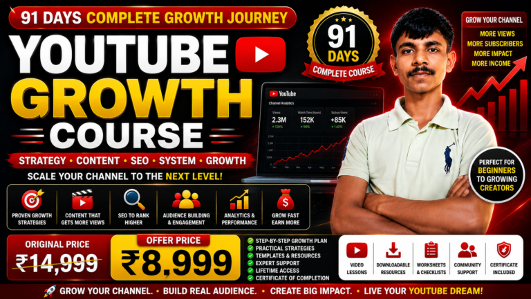 New Course91-Day Data-Driven YouTube Growth Program